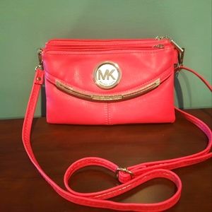 MICHAEL KORS HOT PINK CROSSBODY SHOULDER BAG PURSE